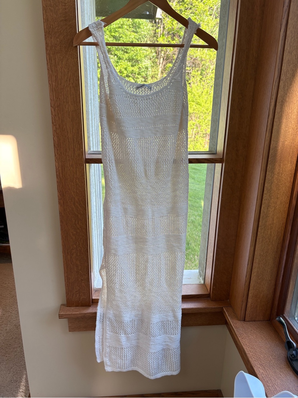 Abercrombie Crochet Maxi Dress Cream Medium